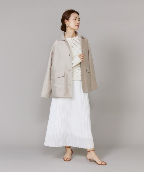 LE SOUK(ルスーク)の「透かし柄ボートネックプルオーバー(ニット/セーター・レディース・オフホワイト/グリーン・フリー)」の7枚目の写真