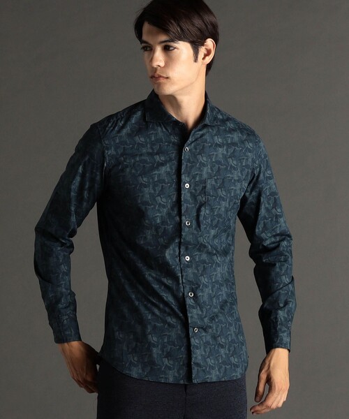 MONSIEUR NICOLE（ムッシュニコル）の「【ex/tra】TEXTA デジタルカモプリント カッタウェイカラーシャツ（シャツ/ブラウス・メンズ・グレー/ブルーグレー・LARGE/MEDIUM/X-LARGE）」の2枚目の写真