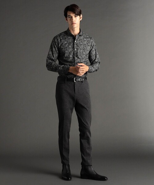 MONSIEUR NICOLE（ムッシュニコル）の「【ex/tra】TEXTA デジタルカモプリント カッタウェイカラーシャツ（シャツ/ブラウス・メンズ・グレー/ブルーグレー・LARGE/MEDIUM/X-LARGE）」の3枚目の写真