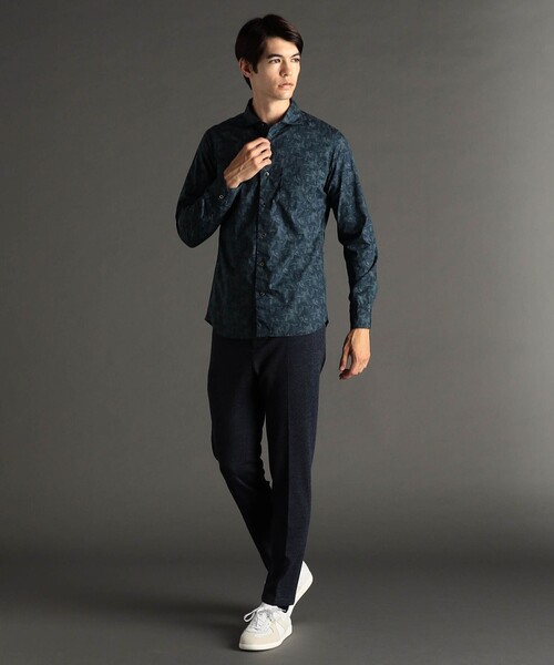 MONSIEUR NICOLE（ムッシュニコル）の「【ex/tra】TEXTA デジタルカモプリント カッタウェイカラーシャツ（シャツ/ブラウス・メンズ・グレー/ブルーグレー・LARGE/MEDIUM/X-LARGE）」の4枚目の写真