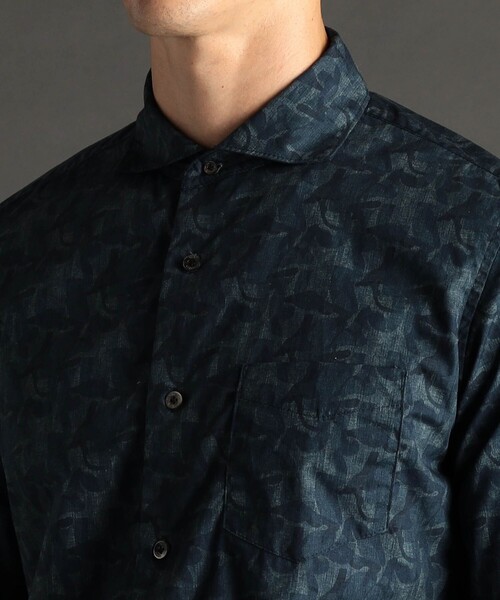 MONSIEUR NICOLE（ムッシュニコル）の「【ex/tra】TEXTA デジタルカモプリント カッタウェイカラーシャツ（シャツ/ブラウス・メンズ・グレー/ブルーグレー・LARGE/MEDIUM/X-LARGE）」の7枚目の写真