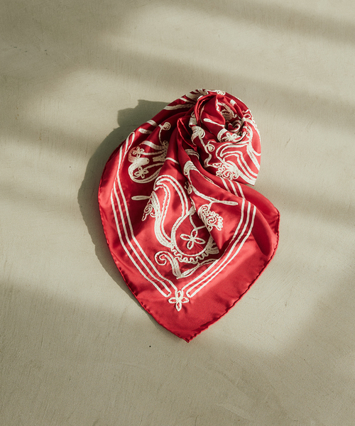 WEB限定》ASAUCE MELER アソースメレ テープエンブロイダリースカーフ