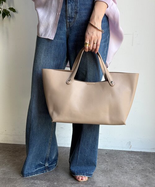 DouDou（ドゥドゥ）の「【WEB限定】横長2wayトートポーチ付（ショルダーバッグ・レディース・ブラック/ライトグレー/ベージュ/レモンイエロー・FREE）」の3枚目の写真