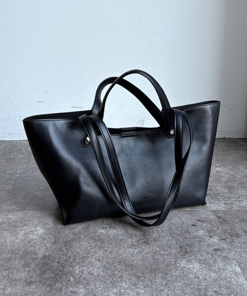 DouDou（ドゥドゥ）の「【WEB限定】横長2wayトートポーチ付（ショルダーバッグ・レディース・ブラック/ライトグレー/ベージュ/レモンイエロー・FREE）」の6枚目の写真