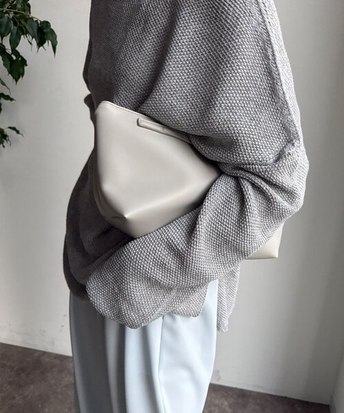 DouDou（ドゥドゥ）の「【WEB限定】横長2wayトートポーチ付（ショルダーバッグ・レディース・ブラック/ライトグレー/ベージュ/レモンイエロー・FREE）」の10枚目の写真