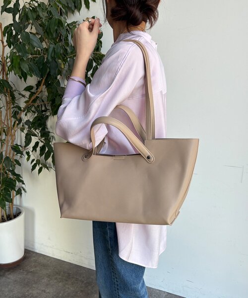 DouDou（ドゥドゥ）の「【WEB限定】横長2wayトートポーチ付（ショルダーバッグ・レディース・ブラック/ライトグレー/ベージュ/レモンイエロー・FREE）」の12枚目の写真