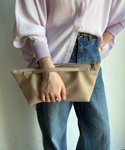 DouDou（ドゥドゥ）の「【WEB限定】横長2wayトートポーチ付（ショルダーバッグ・レディース・ブラック/ライトグレー/ベージュ/レモンイエロー・FREE）」の15枚目の写真