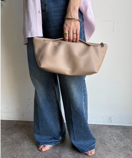 DouDou（ドゥドゥ）の「【WEB限定】横長2wayトートポーチ付（ショルダーバッグ・レディース・ブラック/ライトグレー/ベージュ/レモンイエロー・FREE）」の16枚目の写真