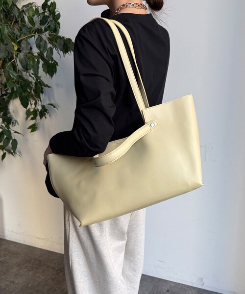 DouDou（ドゥドゥ）の「【WEB限定】横長2wayトートポーチ付（ショルダーバッグ・レディース・ブラック/ライトグレー/ベージュ/レモンイエロー・FREE）」の17枚目の写真