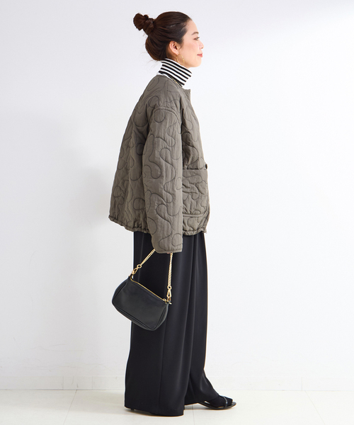 セール】保温性 / ナイロンタフタ / 刺繍キルトリバーシブルブルゾン