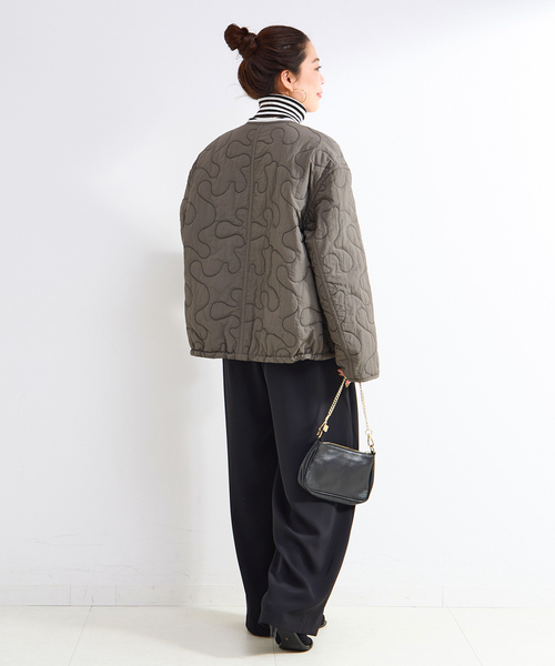 セール】保温性 / ナイロンタフタ / 刺繍キルトリバーシブルブルゾン