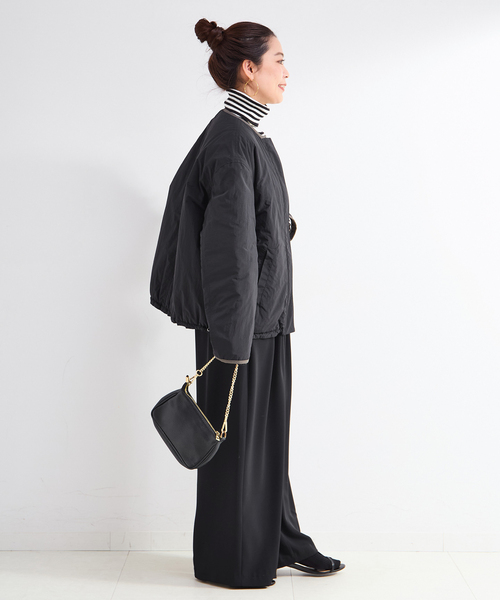 セール】保温性 / ナイロンタフタ / 刺繍キルトリバーシブルブルゾン