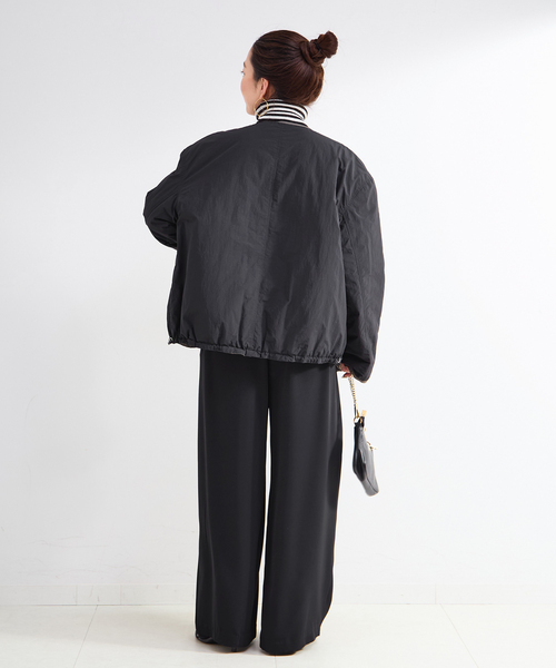 セール】保温性 / ナイロンタフタ / 刺繍キルトリバーシブルブルゾン