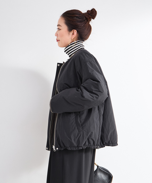 セール】保温性 / ナイロンタフタ / 刺繍キルトリバーシブルブルゾン