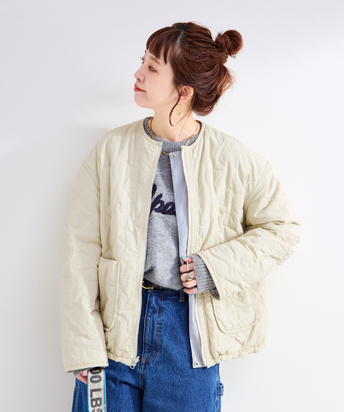 B.C STOCK(ベーセーストック)の「保温性 / ナイロンタフタ / 刺繍キルトリバーシブルブルゾン(ブルゾン・レディース・ブラック/ライトブルー/ホワイト・FREE)」の22枚目の写真