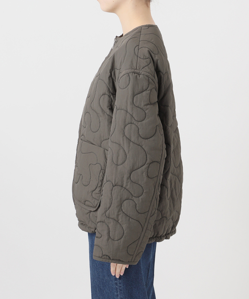 セール】保温性 / ナイロンタフタ / 刺繍キルトリバーシブルブルゾン