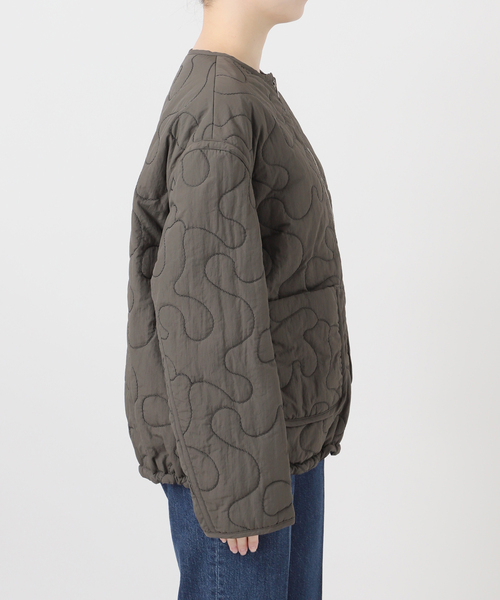 セール】保温性 / ナイロンタフタ / 刺繍キルトリバーシブルブルゾン