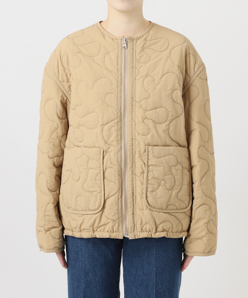 セール】保温性 / ナイロンタフタ / 刺繍キルトリバーシブルブルゾン