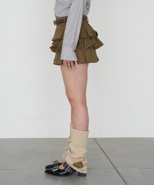 RAY CASSIN（レイカズン）の「ベルト付ツイルティアードスカート（スカート・レディース・ベージュ/カーキ/ブラウン系その他2・FREE）」の21枚目の写真