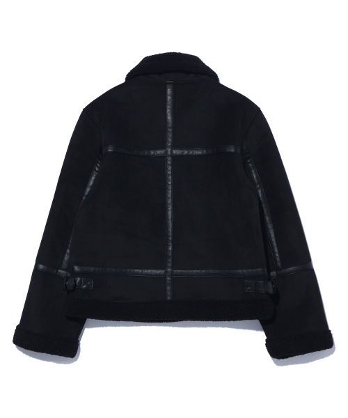 RAYFIKERS(レイフィカース)の「スエードハイネックムートン MP4JU811_BLACK(ムートンコート・メンズ・その他・100/95/105)」の2枚目の写真