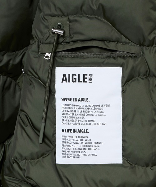 AIGLE（エーグル）の「GORE-TEX ゴアテックス 防風 防水 透湿 2レイヤー ダックダウンジャケット ダウンコート RP（ダウンジャケット/コート・レディース・モスグリーン/ブラック・38/42/40/36/34/44）」の20枚目の写真