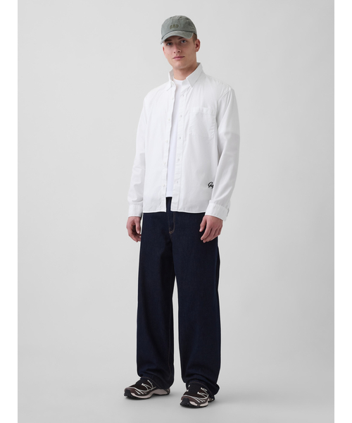 GAP(ギャップ)の「オーガニックコットン リラックスフィット GAPロゴ ポケットシャツ(シャツ/ブラウス・メンズ・イエロー/ホワイト/ネイビー・XS/S/M/L/XL)」の10枚目の写真