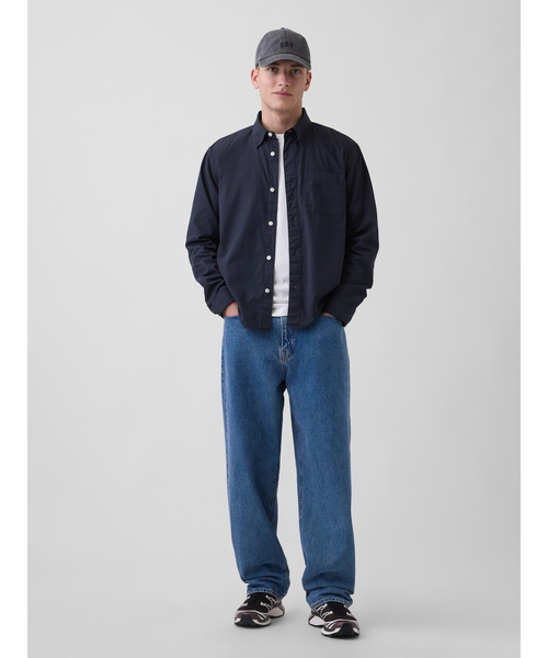 GAP(ギャップ)の「オーガニックコットン リラックスフィット GAPロゴ ポケットシャツ(シャツ/ブラウス・メンズ・イエロー/ホワイト/ネイビー・XS/S/M/L/XL)」の12枚目の写真