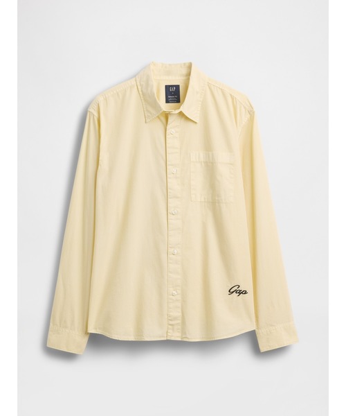 GAP(ギャップ)の「オーガニックコットン リラックスフィット GAPロゴ ポケットシャツ(シャツ/ブラウス・メンズ・イエロー/ホワイト/ネイビー・XS/S/M/L/XL)」の4枚目の写真