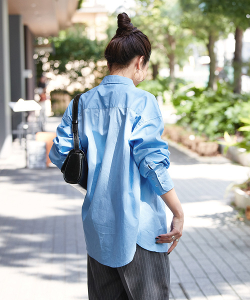 B.C STOCK(ベーセーストック)の「ウォッシャブル / 無地ストライプシャツ(シャツ/ブラウス・レディース・ネイビー/ホワイト/ブルー・FREE)」の18枚目の写真
