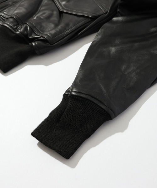 HOUSTON(ヒューストン)の「【HOUSTON/ヒューストン】SHEEP LEATHER CWU45P FLIGHT JACKET/シープレザーCWU45P フライトジャケット(ブルゾン・メンズ・ブラック・M/S/XL/L)」の9枚目の写真