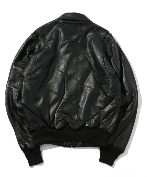 HOUSTON(ヒューストン)の「【HOUSTON/ヒューストン】SHEEP LEATHER CWU45P FLIGHT JACKET/シープレザーCWU45P フライトジャケット(ブルゾン・メンズ・ブラック・M/S/XL/L)」の3枚目の写真