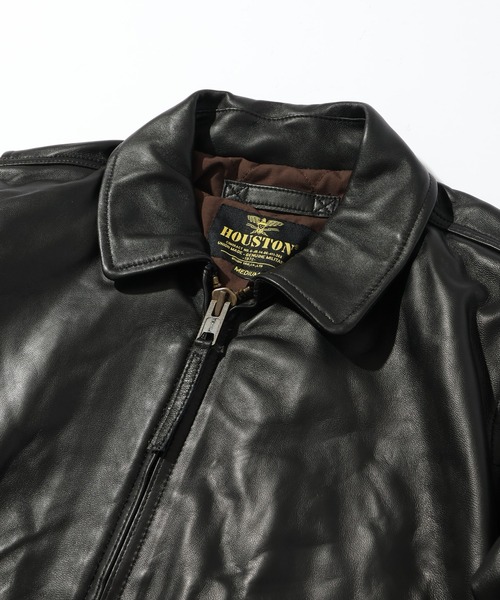 HOUSTON(ヒューストン)の「【HOUSTON/ヒューストン】SHEEP LEATHER CWU45P FLIGHT JACKET/シープレザーCWU45P フライトジャケット(ブルゾン・メンズ・ブラック・M/S/XL/L)」の6枚目の写真