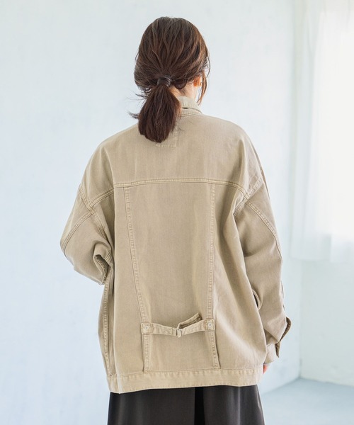 studio CLIP（スタディオクリップ）の「オーバーデニムGジャン《CLIP denim》（デニムジャケット・レディース・ライトベージュ/ライトグレー/ブルー系その他・FREE）」の17枚目の写真