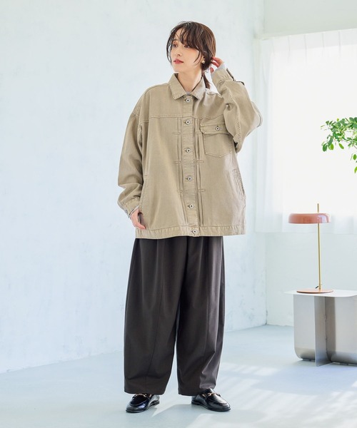 studio CLIP（スタディオクリップ）の「オーバーデニムGジャン《CLIP denim》（デニムジャケット・レディース・ライトベージュ/ライトグレー/ブルー系その他・FREE）」の20枚目の写真