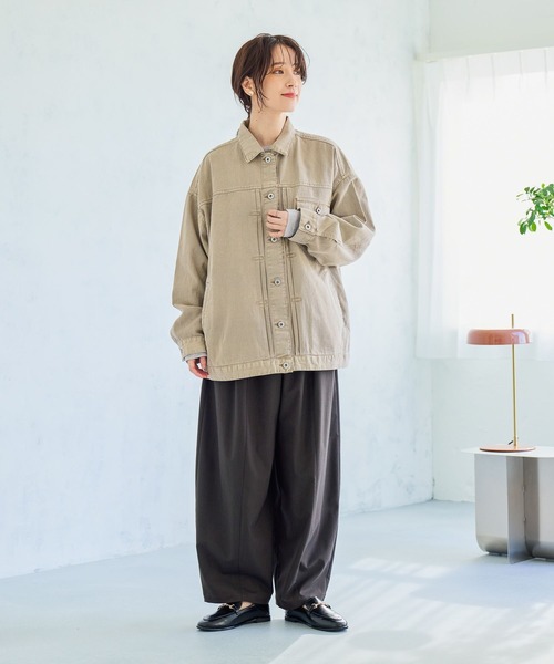 studio CLIP（スタディオクリップ）の「オーバーデニムGジャン《CLIP denim》（デニムジャケット・レディース・ライトベージュ/ライトグレー/ブルー系その他・FREE）」の21枚目の写真