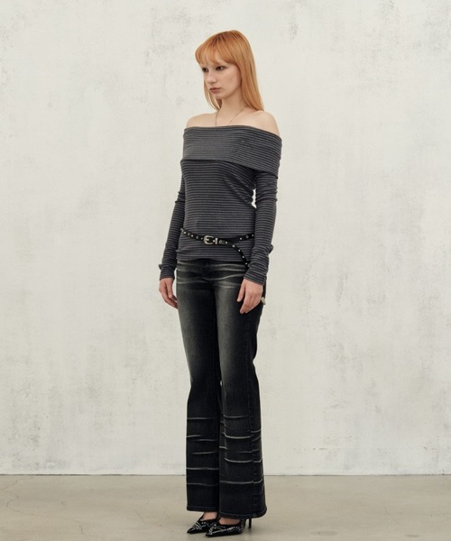 Midnight Move(ミッドナイトムーブ)の「Midnight Move/CROSSデニム(デニムパンツ・レディース・ブラック/ブルー・SMALL)」の6枚目の写真