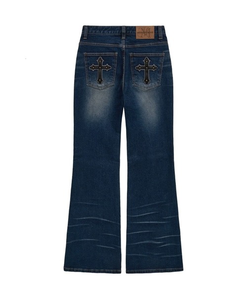 Midnight Move(ミッドナイトムーブ)の「Midnight Move/CROSSデニム(デニムパンツ・レディース・ブラック/ブルー・SMALL)」の16枚目の写真