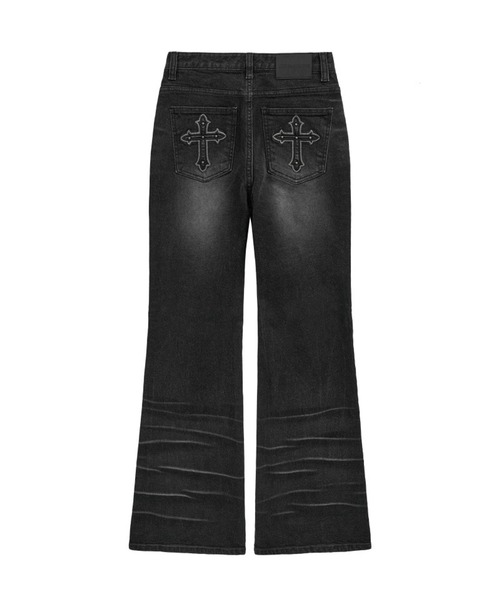 Midnight Move(ミッドナイトムーブ)の「Midnight Move/CROSSデニム(デニムパンツ・レディース・ブラック/ブルー・SMALL)」の19枚目の写真