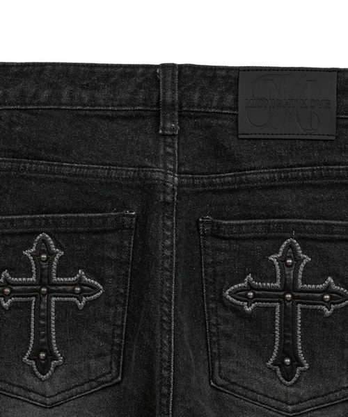 Midnight Move(ミッドナイトムーブ)の「Midnight Move/CROSSデニム(デニムパンツ・レディース・ブラック/ブルー・SMALL)」の20枚目の写真