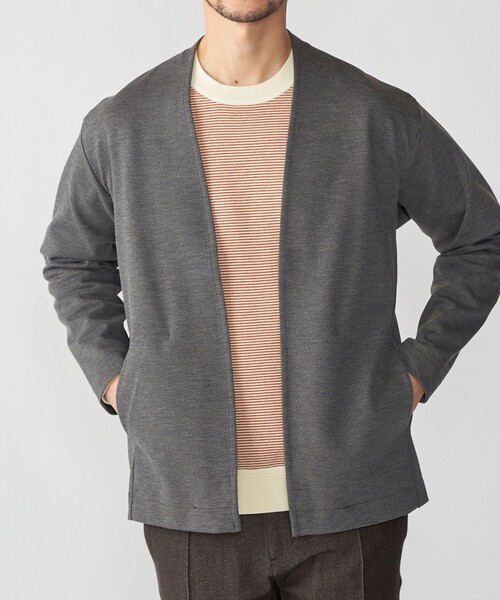 SHIPS(シップス)の「SHIPS: 〈セットアップ対応〉ジャカード ノーカラー カーディガン(カーディガン/ボレロ・メンズ・ダークグレー/ネイビー/グレー・SMALL/MEDIUM/LARGE/X-LARGE)」の2枚目の写真