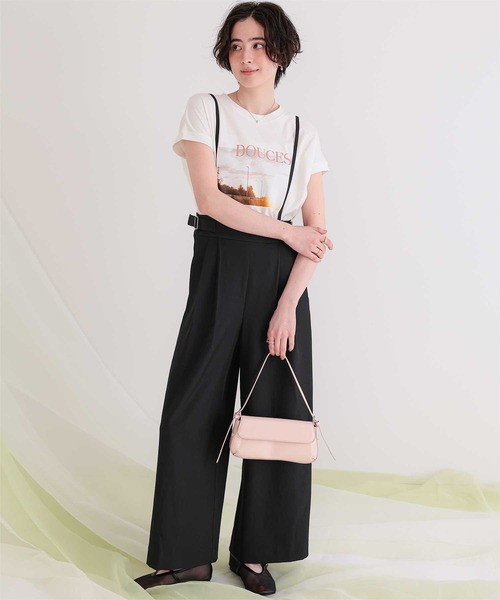titivate(ティティベイト)の「サスペンダータックワイドパンツ(その他パンツ・レディース・ベージュ/グレー/ブラック・L/M/S)」の2枚目の写真