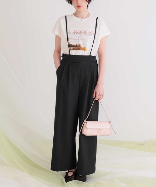 titivate(ティティベイト)の「サスペンダータックワイドパンツ(その他パンツ・レディース・ベージュ/グレー/ブラック・L/M/S)」の4枚目の写真