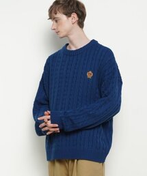 M55 poll twisted knit navy