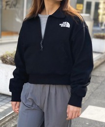 【THE NORTH FACE】ノースフェイス 韓国限定 WHITE LABEL COMFY HALF ZIP SWEATSHIRTS ショート丈 スウェット