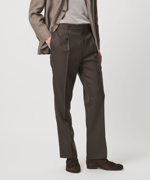 UNITED ARROWS(ユナイテッドアローズ)の「サイドアジャスター 1プリーツ スラックス(スラックス・メンズ・ダークブラウン/ダークグレー・48/50/46/44)」の3枚目の写真