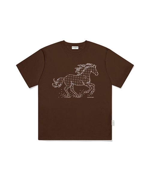 ESCAPEFROM（エスケープフロム）の「スターホースプリントオーバーサイズ半袖Tシャツ [5色]（Tシャツ/カットソー・レディース・チャコール/ブラック/ホワイト/グレー/ブラウン・SMALL/MEDIUM/LARGE）」の5枚目の写真