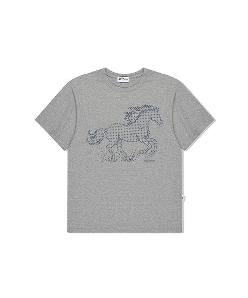 ESCAPEFROM（エスケープフロム）の「スターホースプリントオーバーサイズ半袖Tシャツ [5色]（Tシャツ/カットソー・レディース・チャコール/ブラック/ホワイト/グレー/ブラウン・SMALL/MEDIUM/LARGE）」の3枚目の写真