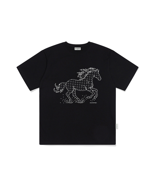 ESCAPEFROM（エスケープフロム）の「スターホースプリントオーバーサイズ半袖Tシャツ [5色]（Tシャツ/カットソー・レディース・チャコール/ブラック/ホワイト/グレー/ブラウン・SMALL/MEDIUM/LARGE）」の2枚目の写真