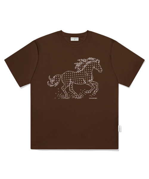 ESCAPEFROM（エスケープフロム）の「スターホースプリントオーバーサイズ半袖Tシャツ [5色]（Tシャツ/カットソー・レディース・チャコール/ブラック/ホワイト/グレー/ブラウン・SMALL/MEDIUM/LARGE）」の8枚目の写真