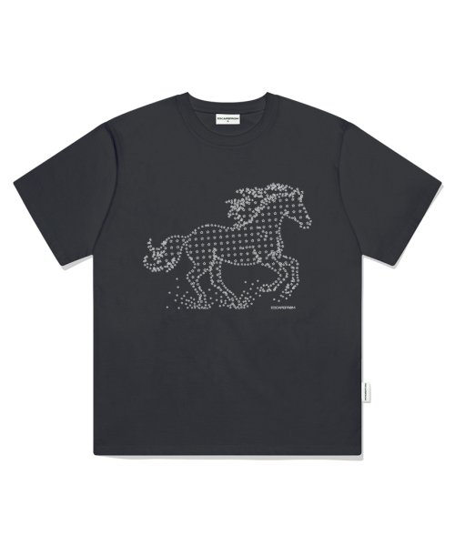 ESCAPEFROM（エスケープフロム）の「スターホースプリントオーバーサイズ半袖Tシャツ [5色]（Tシャツ/カットソー・レディース・チャコール/ブラック/ホワイト/グレー/ブラウン・SMALL/MEDIUM/LARGE）」の9枚目の写真